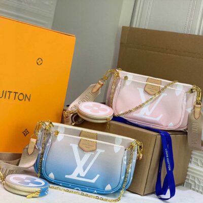 Replica Louis Vuitton Multi Pochette Accessoires-M57634 Pink/Blue